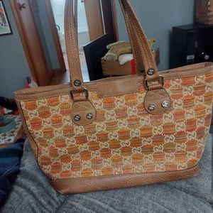 Gucci Straw & Leather Tote